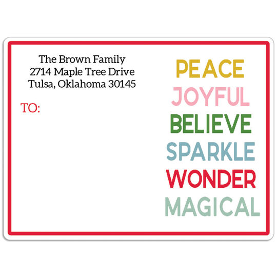 Colorful Holiday Wishes Shipping Labels